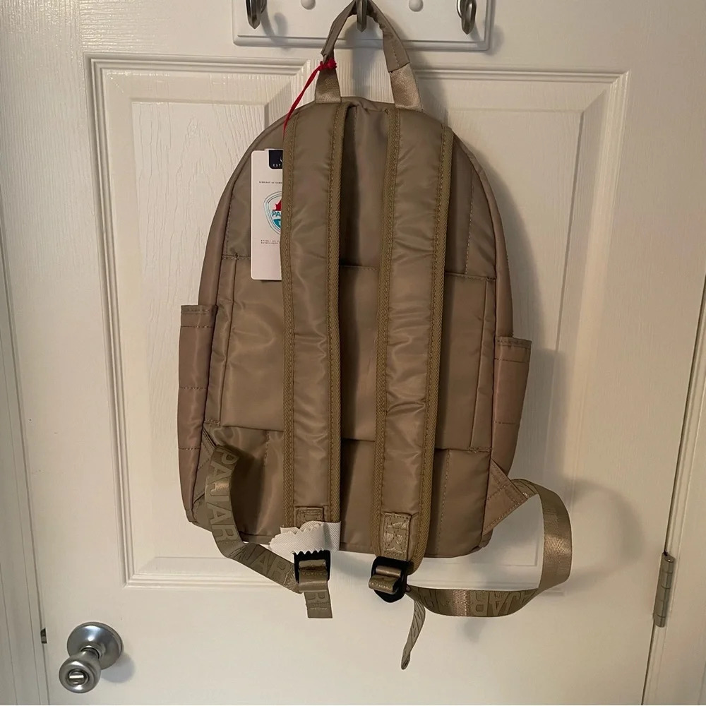NWT Pajar Twill Dome Backpack Vert Clair/Light Green (Tan/Orange) MSRP $125 - Picture 2 of 15